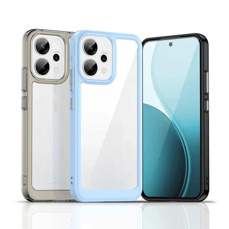 Pour la coque OPPO Reno14 F, coque Reno 14 F, Fundas Coque, cadre souple translucide rigide, antichoc, coque arrière transparente OPPO Reno 14F