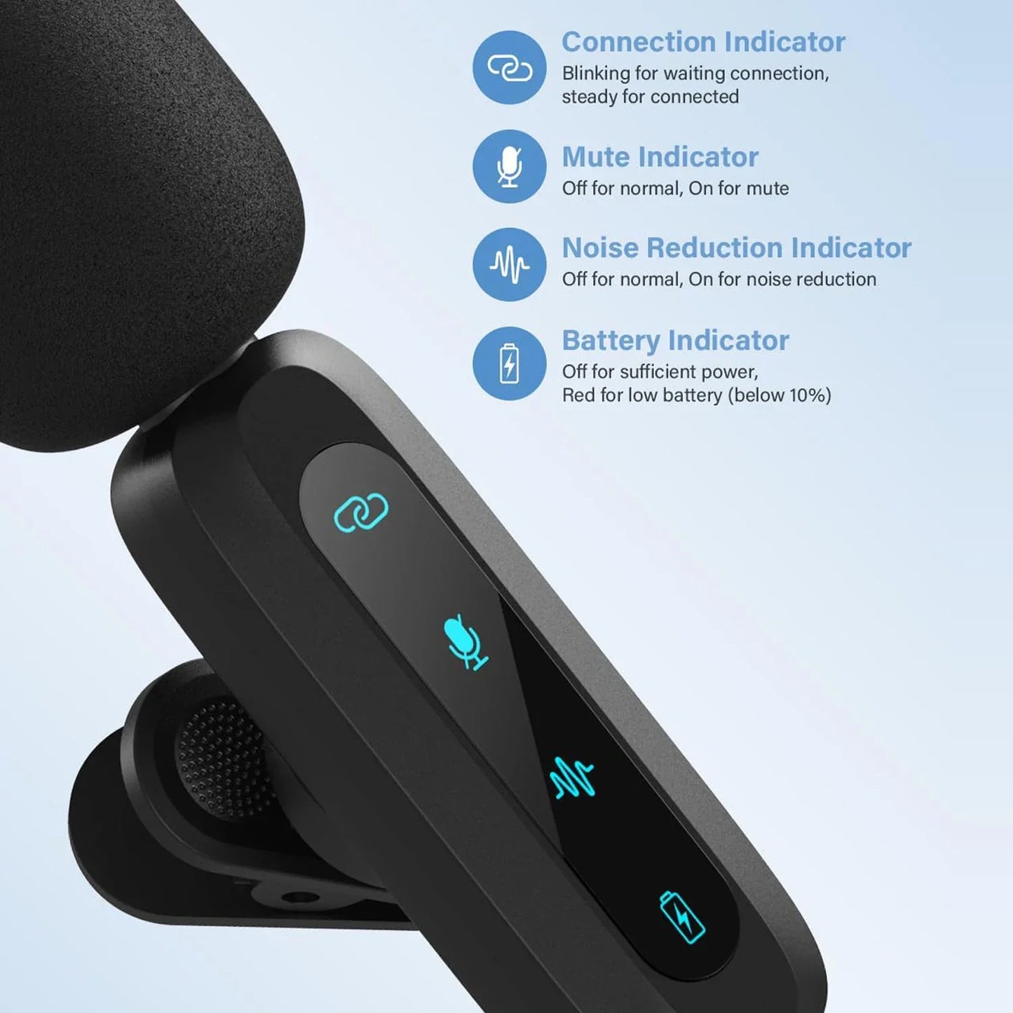 Microphone lavalier professionnel sans fil pour téléphones mobiles, ordinateurs universels pour Vlog, interventions vidéo courts, conférences