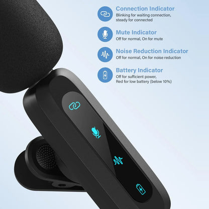 Microphone lavalier professionnel sans fil pour téléphones mobiles, ordinateurs universels pour Vlog, interventions vidéo courts, conférences
