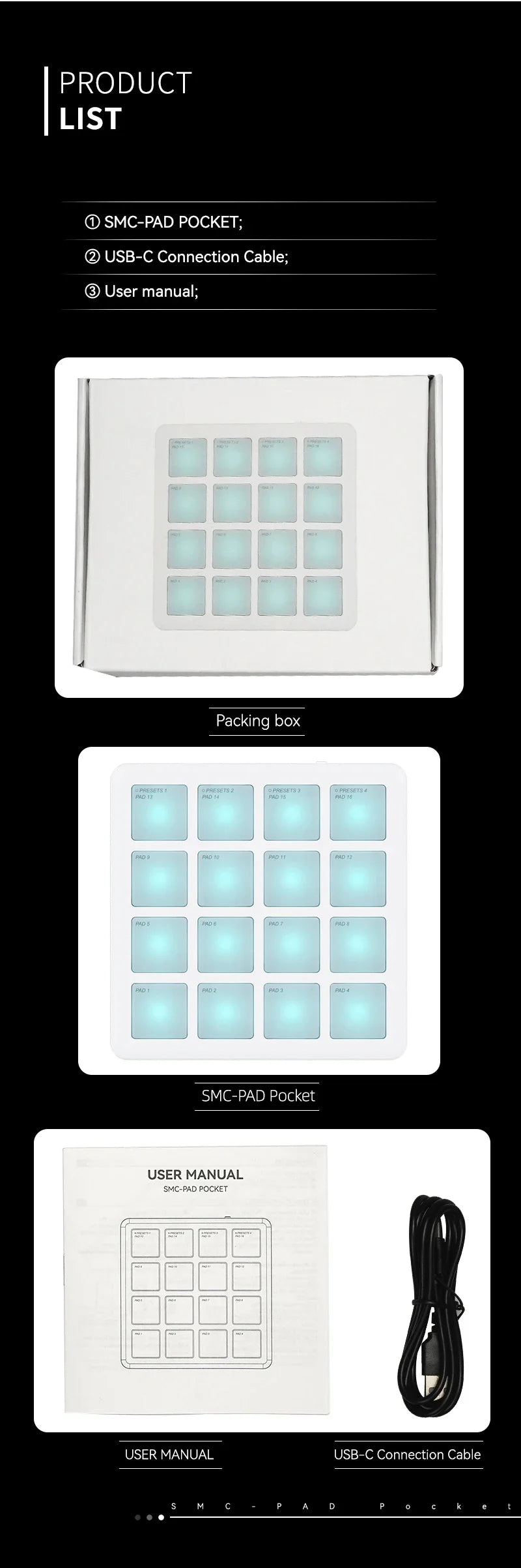 Contrôleur MIDI sans fil Portable M-VAVE SMC-PAD, 16 tampons, Percussion appropriée, DJ, arrangeur de musique, contrôleur de clavier