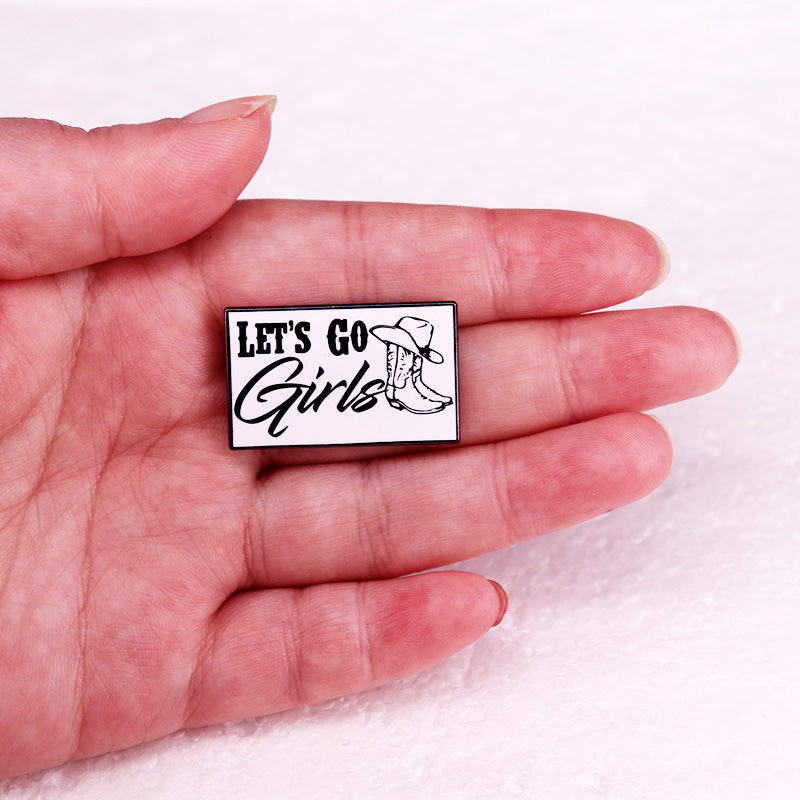 Let's Go-Broche en Émail pour Fille, Danemark ge Western Cowgirl, Bijoux, Décoration de ixd'Enterrement de Vie de Jeune Fille