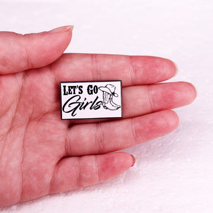 Let's Go-Broche en Émail pour Fille, Danemark ge Western Cowgirl, Bijoux, Décoration de ixd'Enterrement de Vie de Jeune Fille