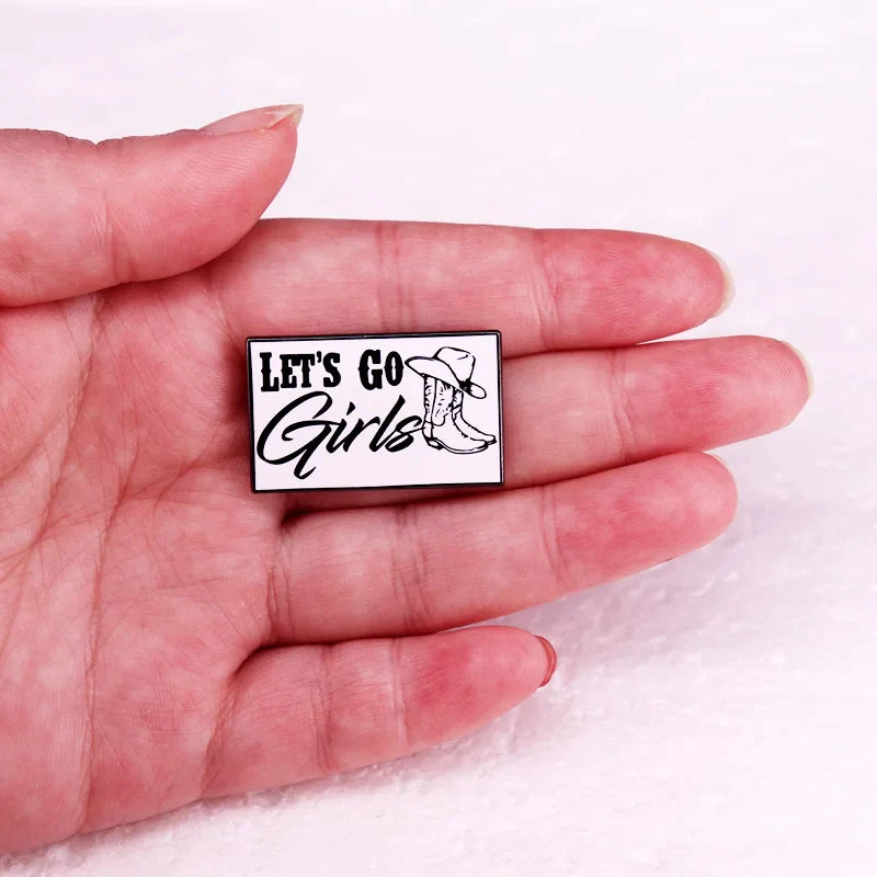 Let's Go-Broche en Émail pour Fille, Danemark ge Western Cowgirl, Bijoux, Décoration de ixd'Enterrement de Vie de Jeune Fille
