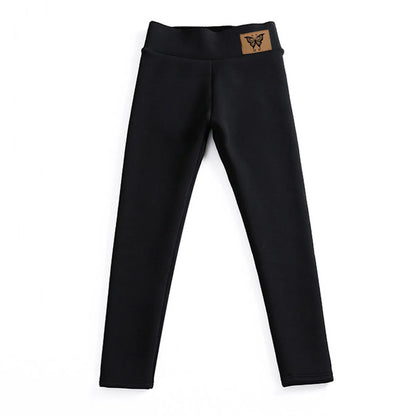 Leggings d'hiver doublés de velours pour femmes, pantalons chauds, taille haute, monochromatique, confortable, extensible, thermique, grande taille, sourire