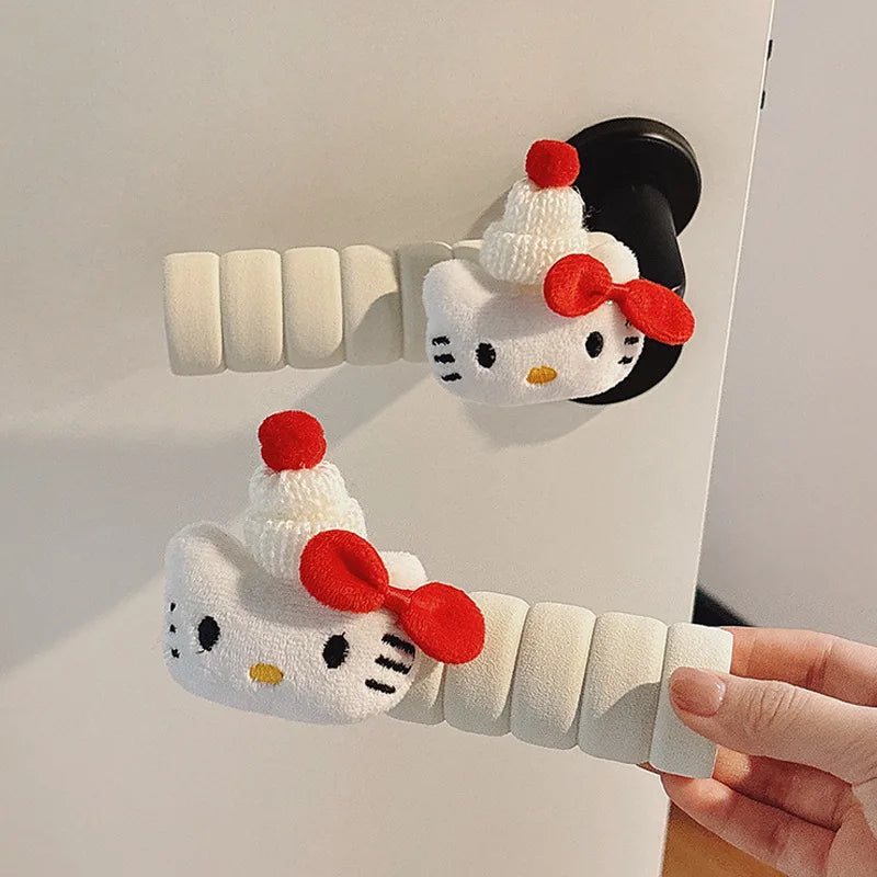 Kitty Anime Plush Doll Door Knob Covers Foam Elastic Room Door Handle Protector Anime Home Accessory Decoration Gift