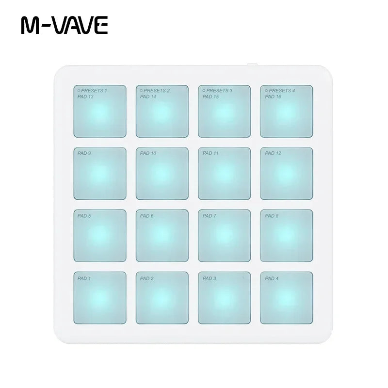 Contrôleur de poche MIDI sans fil M-VAVE SK-16 SMC-PAD, 16 tampons, Instruments de clavier à Percussion adaptés