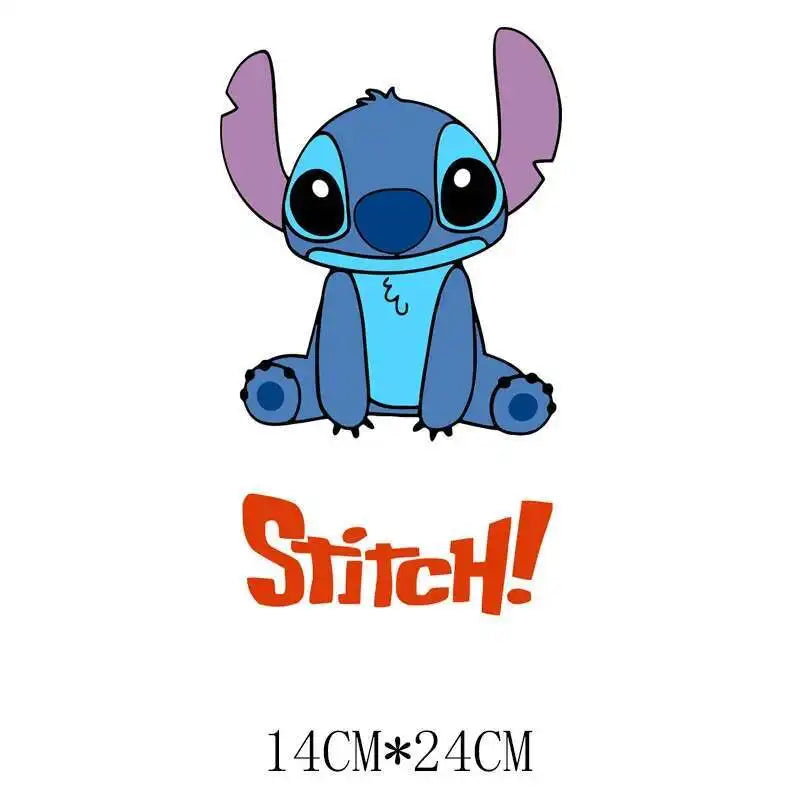 Cute Stitch MINISO Lilo & Stitch Heat Transfer Stickers Iron-on Transfers For Clothing Thermoadhesive Adhesive Patches Kawaii