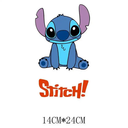 Cute Stitch MINISO Lilo & Stitch Heat Transfer Stickers Iron-on Transfers For Clothing Thermoadhesive Adhesive Patches Kawaii