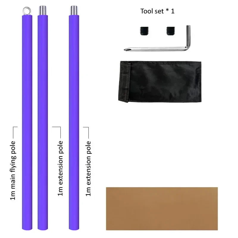 Poteau volant aérien de 3m, Suspension Portable, Tube de Fitness trapèze, poteau de danse rotatif en acier et Silicone, équipement de gymnastique pour la maison