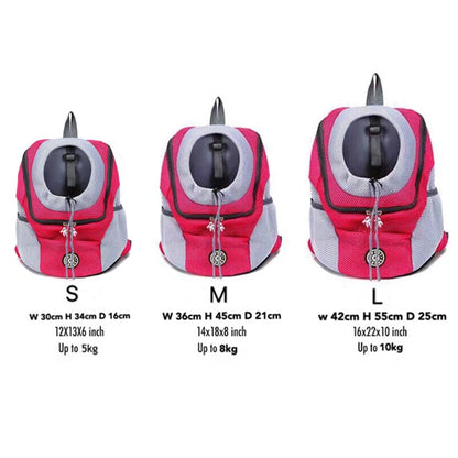 Sac à dos Portable pour animaux de compagnie, Double sac à bandoulière pour chien, sac de transport pour chat de voyage en plein air, sac avant pour chien, sac à dos en maille