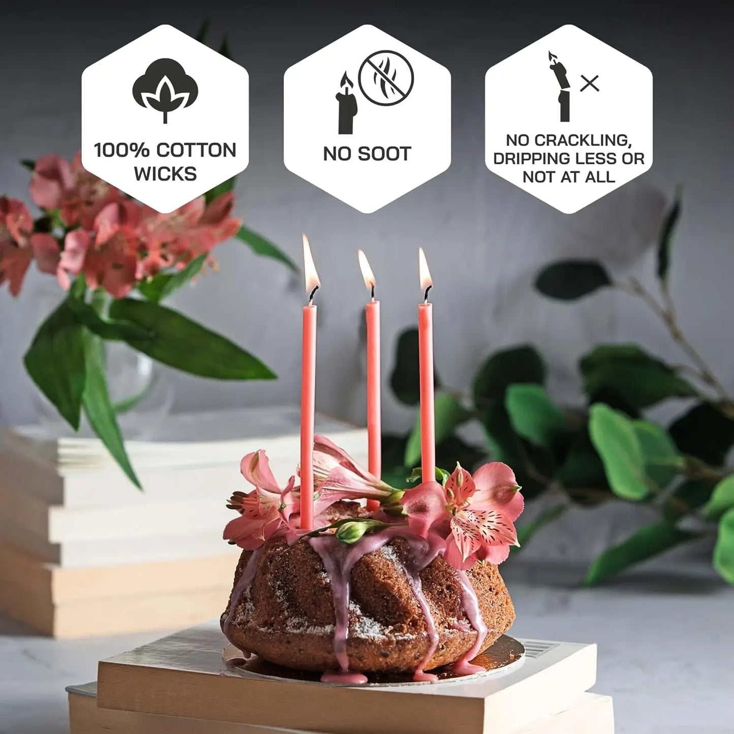 50/100Pcs Natural Beeswax Candle Decorative Hanukkah Candles Pure Beeswax Birthday Candle for Church Prayer Cake Christmas Party
