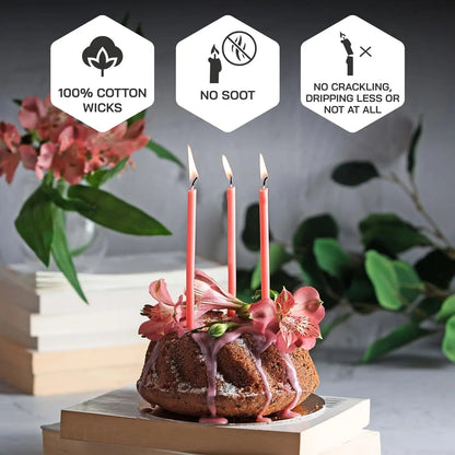 50/100Pcs Natural Beeswax Candle Decorative Hanukkah Candles Pure Beeswax Birthday Candle for Church Prayer Cake Christmas Party