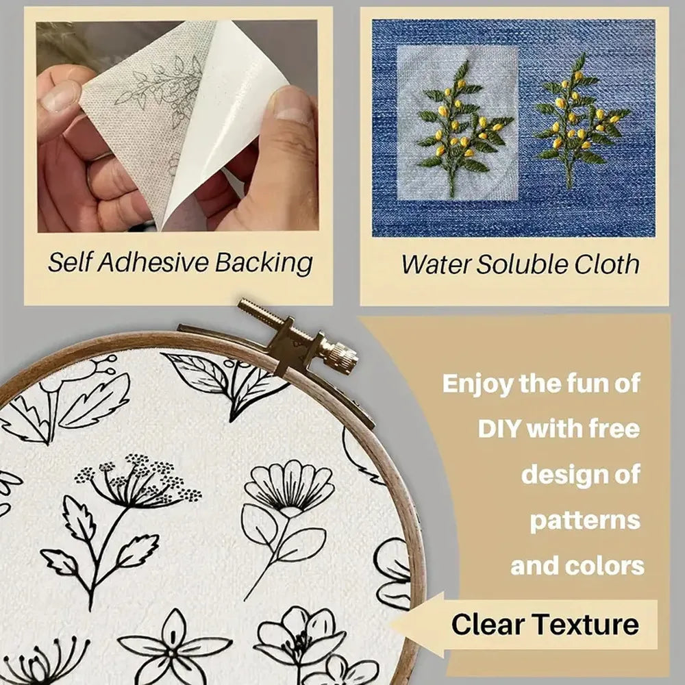 2pcs/pack Water Soluble Stabilizer Stitching Handmade Embroidery Crafts For Embroidery Hand Sewing Lover Beginners