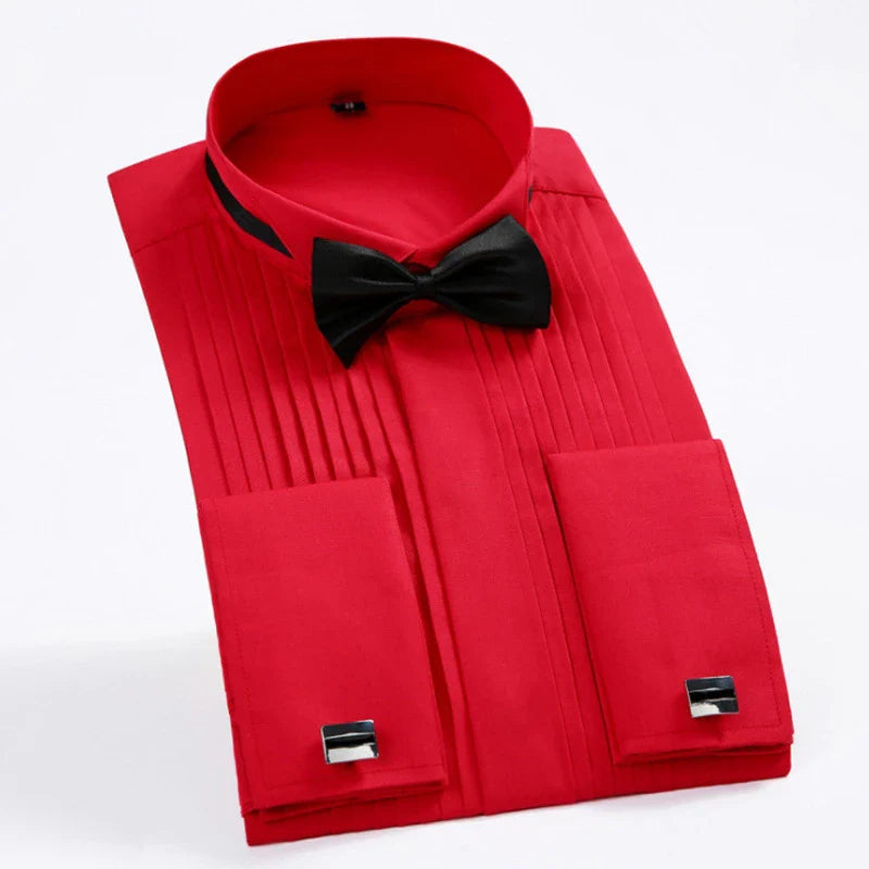 Chemise habillée blanche pour homme, simple boutonnage, manches longues, col carré, pour mariage/fête/spectacle, Camisa masculine, Chemise S-7XL 8XL