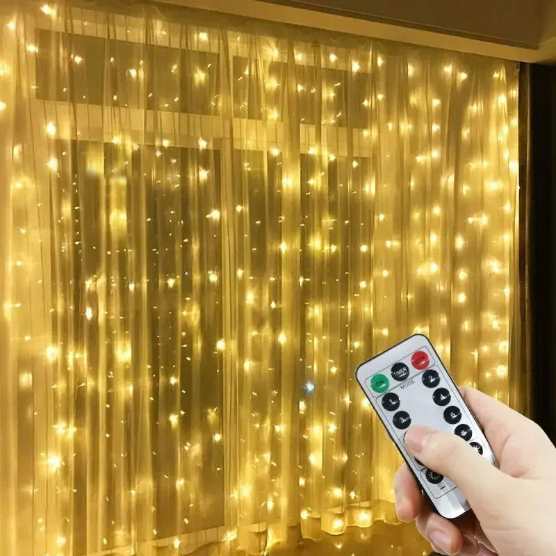 Rideau USB LED guirlandes lumineuses 3/4/6M télécommande chambre vacances mariage anniversaire noël décoration fée guirlande lampe