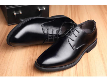 Men's breathable leather shoes, soft leather black shoes, soft sole, best businessman, formal wear, casual, spring and autumn