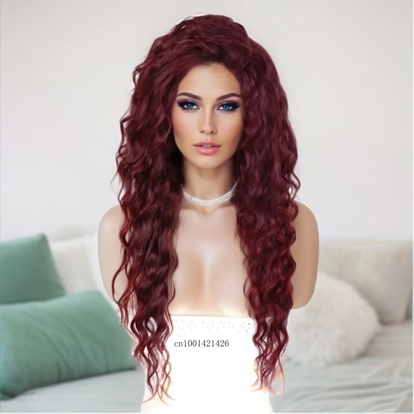 Perruque blonde bouclée cheveux synthétiques longs naturels perruques ondulées pour femmes blanches, raie libre, racines foncées, perruques ombrées, perruque ondulée tendance + autocollants