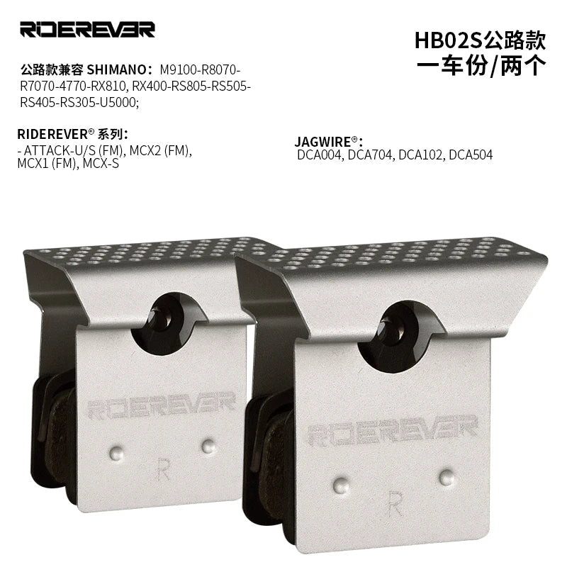 RIDEREVER-Plaquettes de frein à disque de vélo de route, coussretours semi-métallique, performance longue durée, refroidissement anti-poussière pour le cyclisme WinterMANO XcrucTRM9100