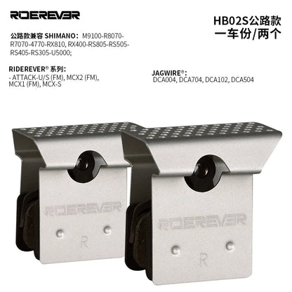 RIDEREVER-Plaquettes de frein à disque de vélo de route, coussretours semi-métallique, performance longue durée, refroidissement anti-poussière pour le cyclisme WinterMANO XcrucTRM9100
