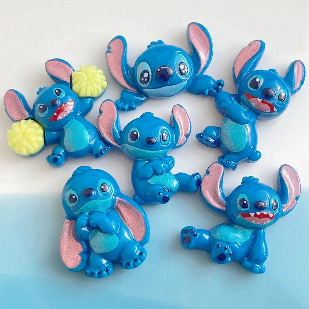 5Pcs cute stitch cartoon resin flatback supplies diy kawaii resin accessories crafts materials scrapbooking embellishment
