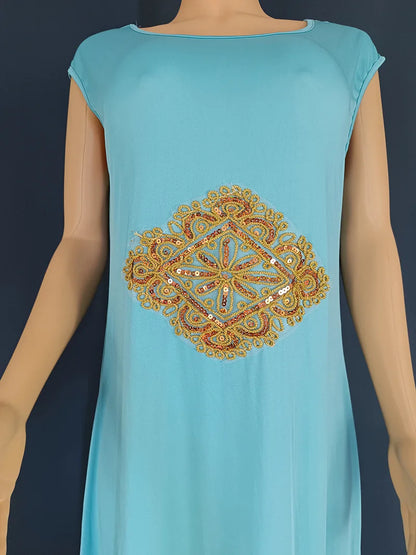 Abaya-Robes de soirée pour femmes, caftan musulman, manches évasées, robe brodée en dentelle dorée, trempée Jalabiya, Ramadan, ensemble de 2 pièces