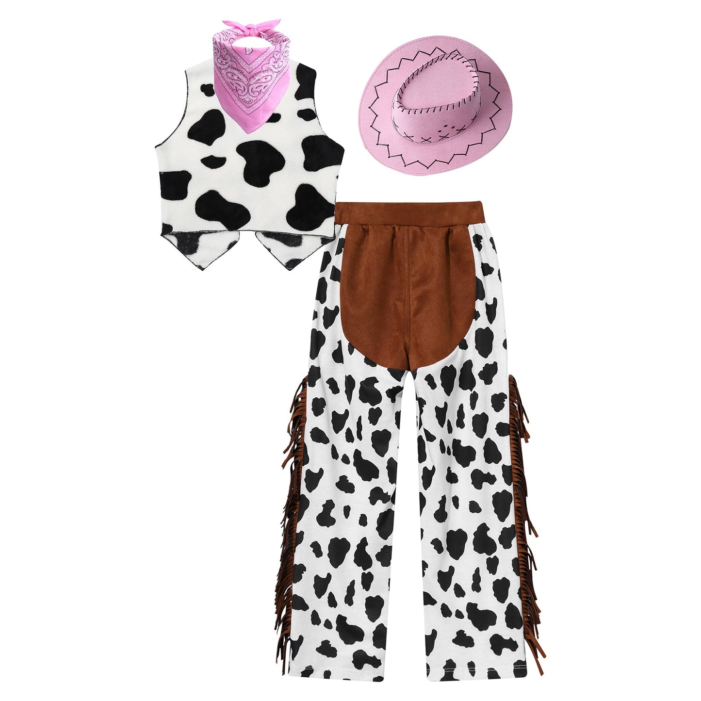 Costume de Cowboy Occidental pour Enfant, Déguisement de Cowgirl, Jeu, Interface West, ixd'Halloween, Cosplay, Ensembles de 4 Pièces, Performance sur Scène Trempée