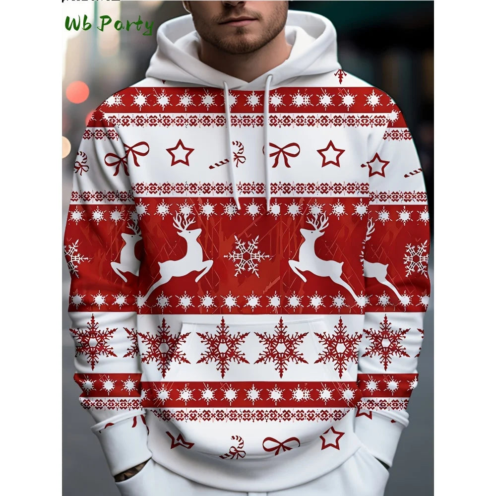 Pull à capuche de Noël 2025 pour homme, mode, imprimé 3D, sweat-shirt drôle Père Noël, graphique Harajuku, chemisier, vêtements pour homme