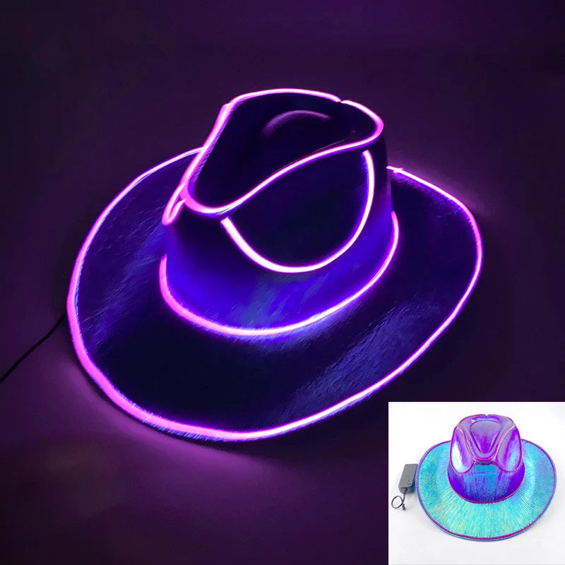 Chapeau de Cowboy nacré, Costume de danse, casquette de Cowgirl scintillante, pour boîte de nuit néon, nouvel arrivage