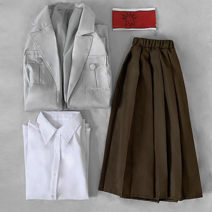 Anime L'Attaque des Titans Veste Costume Cosplay Eldien Unité Guerrière Veste Pieck Shingeki No Kyojin Robe Eldienne Militaire de Mahr