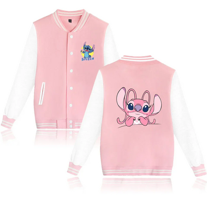 Lilo Stitch Blouson Baseball Hommes Femmes Hip Hop Harajuku Vestes Streetwear Enfants Garçons Filles Manteaux Collège Amples