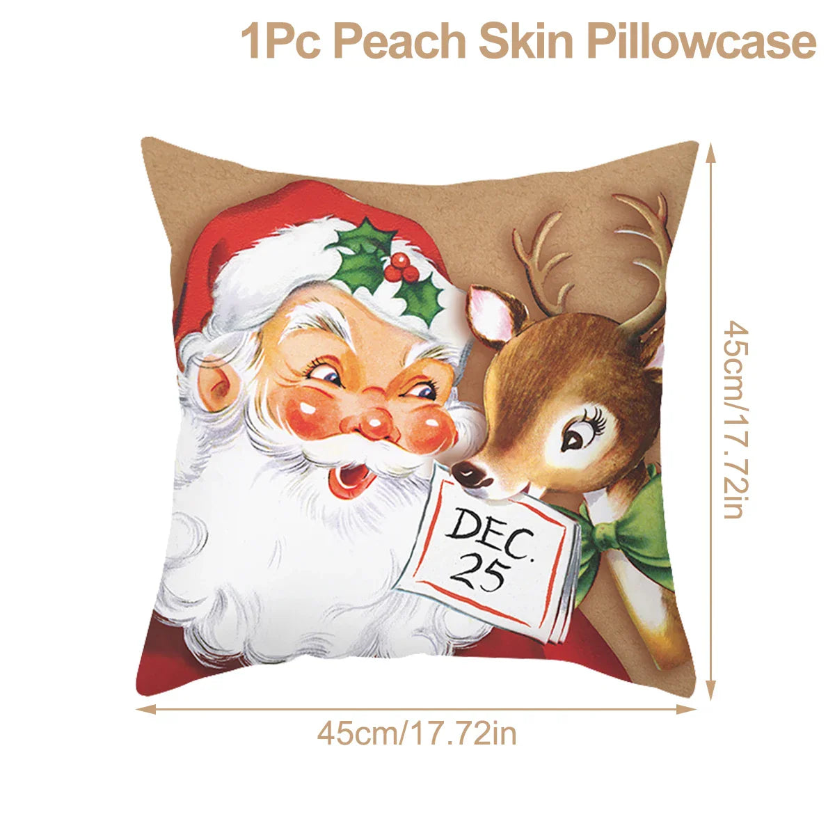 Housse de coussin de noël, père noël, décor de joyeux noël pour la maison, ornements de noël 2025, cadeaux de noël, nouvel an 2026
