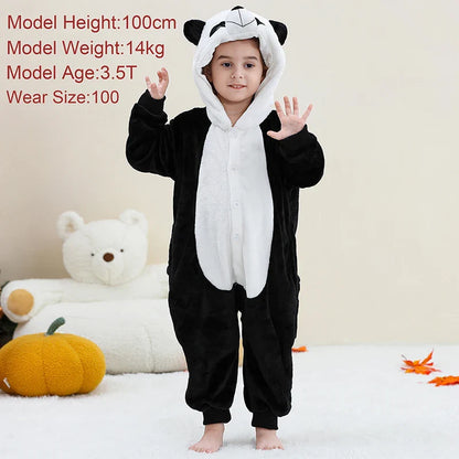 Pyjama en flanelle de carnaval pour enfants, combinaison, combinaison, dessin animé, vêtements d'hiver, Halloween, pour garçons et filles, famille