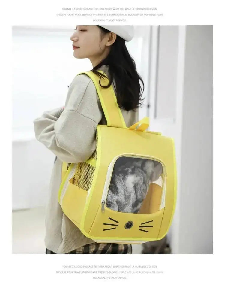 Sac à dos de transport pour animaux de compagnie, grand sac à dos pour chat, Transparent, respirant, Portable, pour chats et chiens, sac à bandoulière de transport
