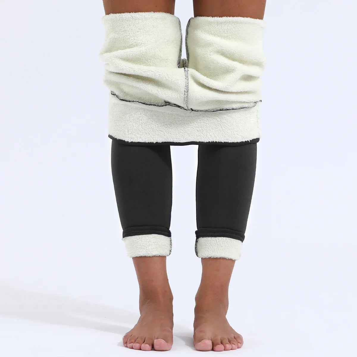 Legging taille haute sans couture pour femme avec intérieur en polaire doux, thermique, chaud, isolé, pour l'hiver. Collant polaire chaud pour femme. Vêtements d'hiver pour femme.