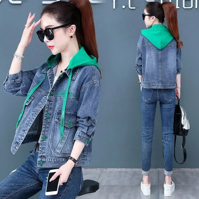 Cowboy Coat Woman Plain Crop Short Casual Small Denim Jacket for Women Deals Original Cowgirl Clothing 2025 Fashion Trend Models