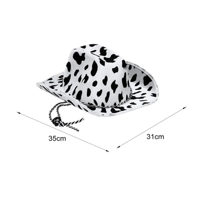 Lightweight and Sturdy Cow Print Cowboy Hat, Costume Accessories for Cowboy, Halloween Themed Parties, Stage