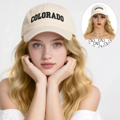 LUPU Synthetic wigs for women22 "baseball cap all-in-one long wavy wig, Perfect for Halloween, Parties, and Special Occasions
