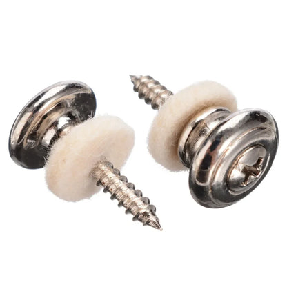 Serrures de sangle de guitare en cuivre chromé, 2 pièces, têtes de champignons, basse, broches, boutons de boucle de ceinture, argent/noir/argent, nouveau