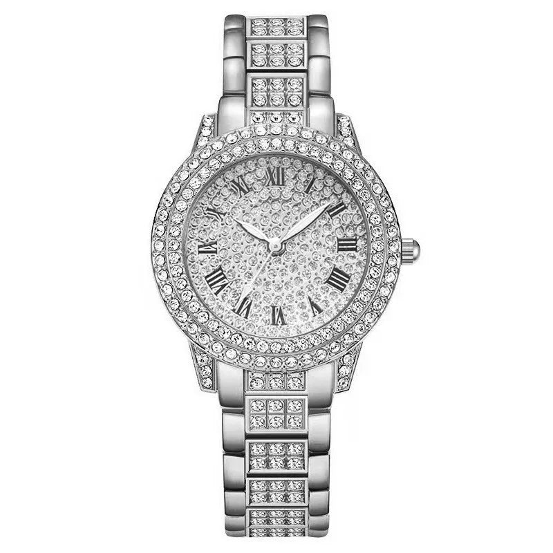 Montre-bracelet à quartz décontractée pour femmes, ensemble de 6 pièces, cadran romain, design de marque de luxe, montre pour femmes