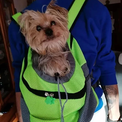 Sac à dos Portable pour animaux de compagnie, Double sac à bandoulière pour chien, sac de transport pour chat de voyage en plein air, sac avant pour chien, sac à dos en maille