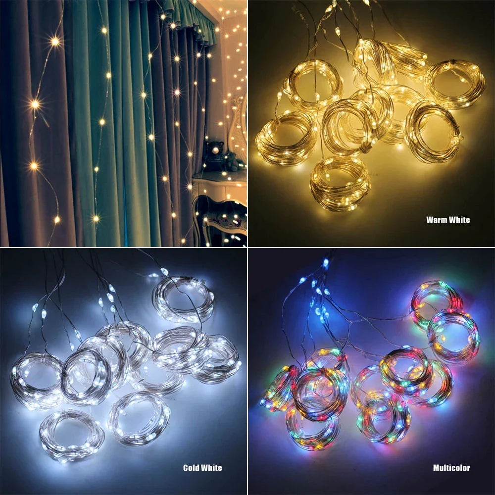 1pc USB 3x3/3*2/3*1 LED rideau chambre lumières guirlande de noël fée lumière feston mariage maison chambre décoration éclairage
