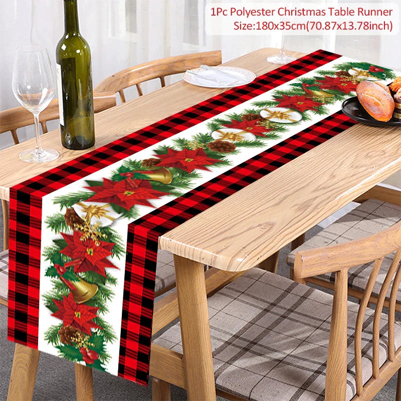 Chemin de Table de Noël, Décoration pour la Maison, Couverture de Nappe, Ornement, Cadeaux, ixdu Nouvel An, 2023