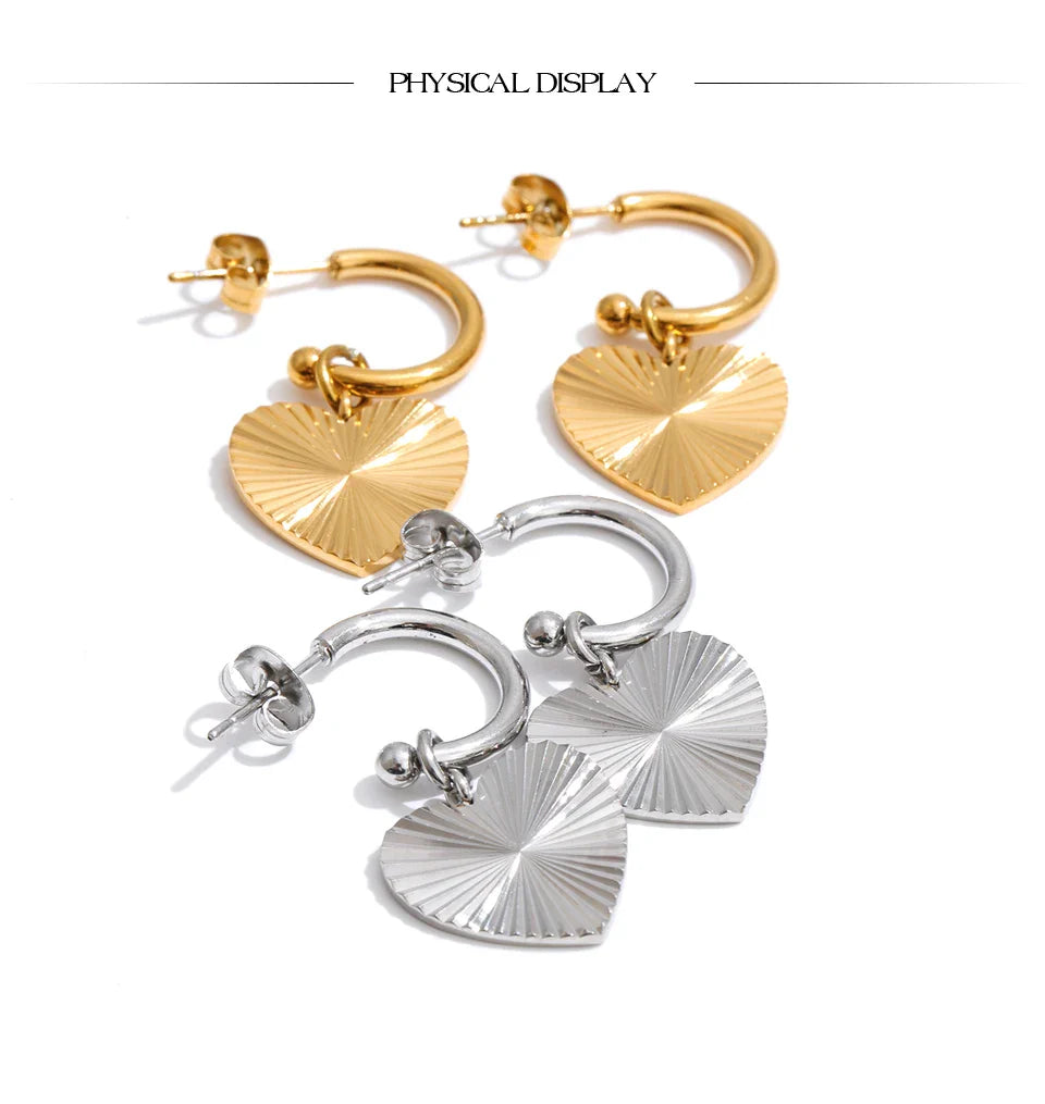 Yhpup – boucles d'oreilles pendantes en forme de cœur en acier inoxydable, pour toutes les Occasions, cadeau de saint-valentin, bijoux classiques antirouille