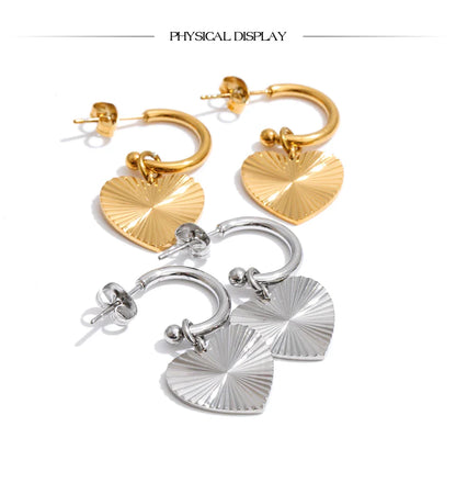 Yhpup – boucles d'oreilles pendantes en forme de cœur en acier inoxydable, pour toutes les Occasions, cadeau de saint-valentin, bijoux classiques antirouille