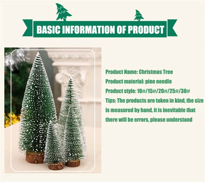 2Pcs Mini Artificial Christmas Tree Crafts Supplies Christmas Party Office Desktop Ornaments Christmas Tree Home Decorations