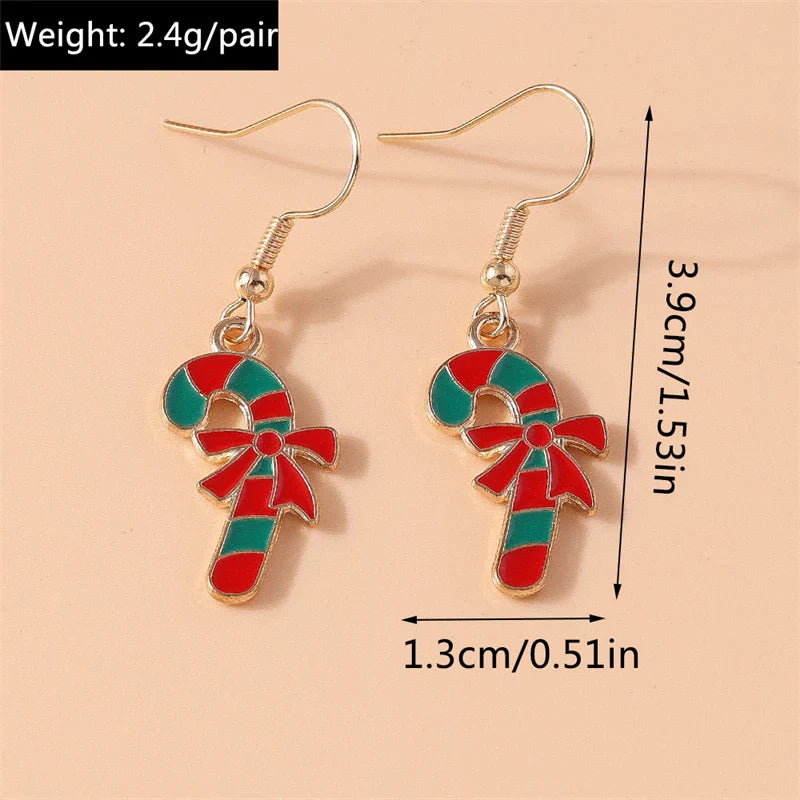 Fashion Merry Christmas Tree Deer Snowflake Santa Claus Drop Earrings for Women Girls New Year Party Festival Jewelry Gifts