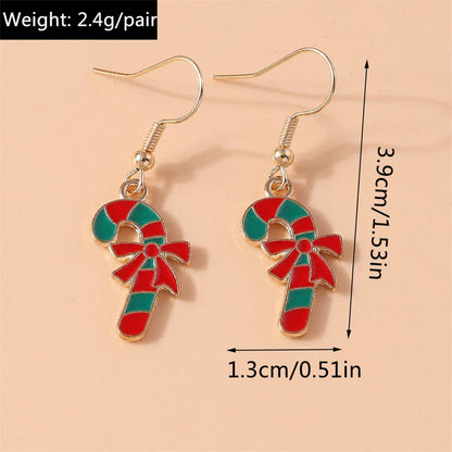 Fashion Merry Christmas Tree Deer Snowflake Santa Claus Drop Earrings for Women Girls New Year Party Festival Jewelry Gifts