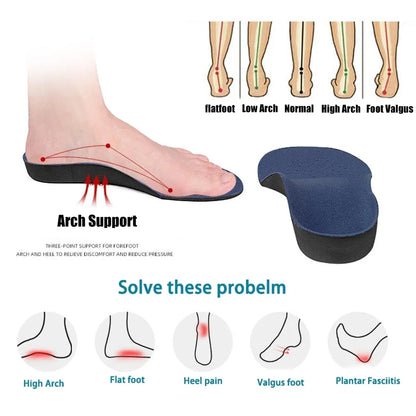 Semelle intérieure orthopédique Support de voûte plantaire semelles orthopédiques pour pieds plats pour soulager la pression doux respirant Absorption des chocs semelles intérieures thermiques