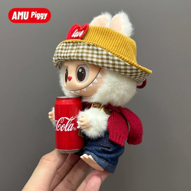 Clothes Doll DIY Accessories Pull Cloth Cola Happiness Factor Labubu Clothes Set Doll Outfit Have Shoes