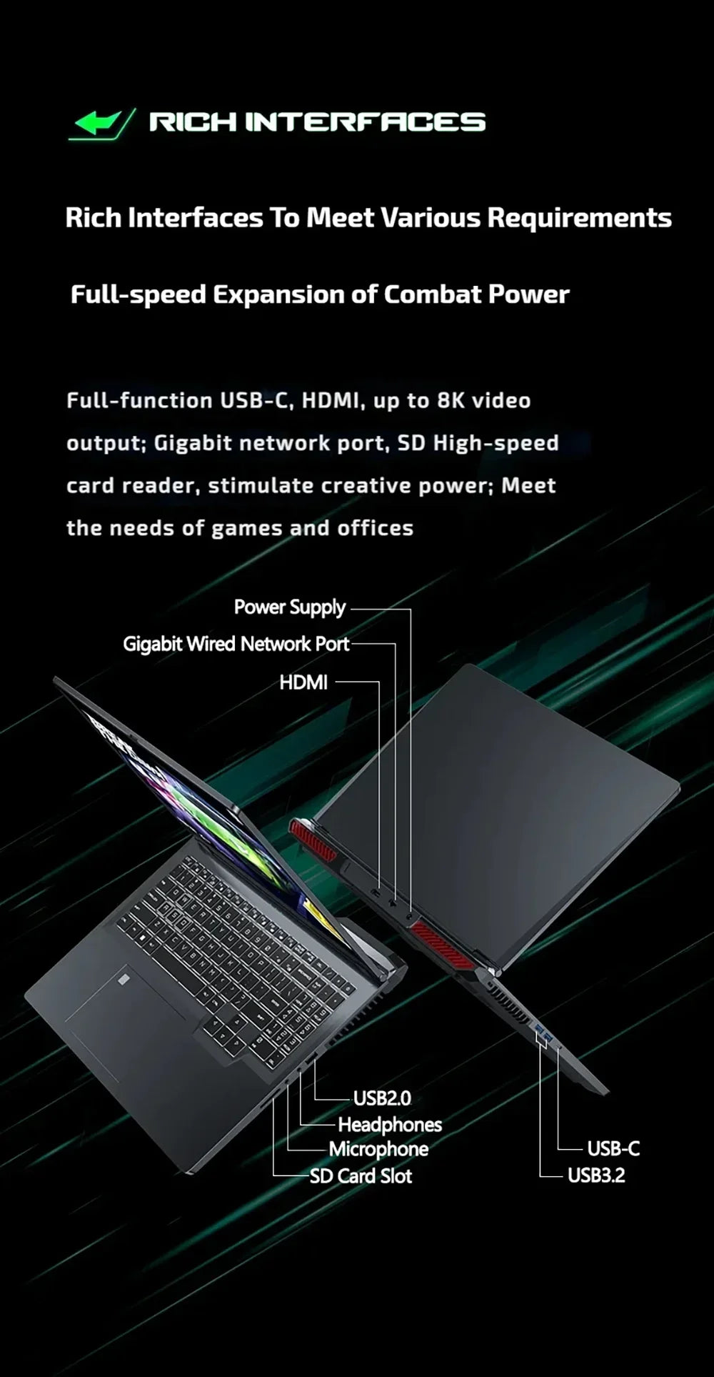 Gaming Laptop 16 inch Intel Core i9-12900H NVIDIA RTX 4060 8G 64GB RMD 4TB SSD DDR5 Windows 11 HD Camera WiFi6 Portable Computer